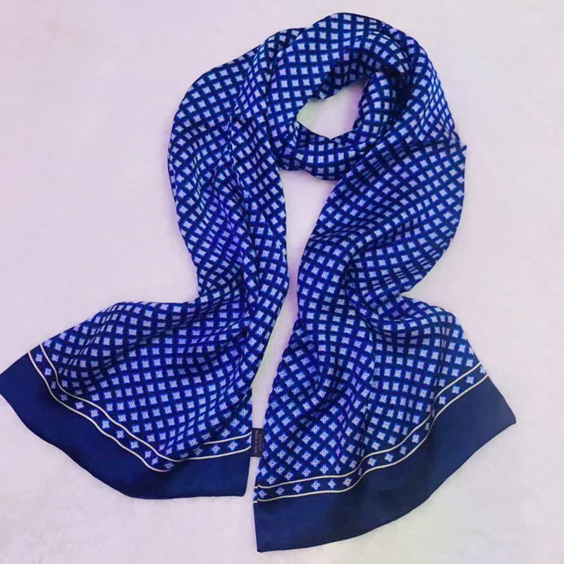 New Vintage 100 Silk Scarf Men Fashion Paisley Flowers Pattern Print