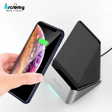 Ascromy 15 Вт Qi Беспроводное зарядное устройство для iPhone XS Max X 8 Plus samsung s10+ S10 Plus Быстрая зарядка станция Подставка Кронштейн Настольный держатель