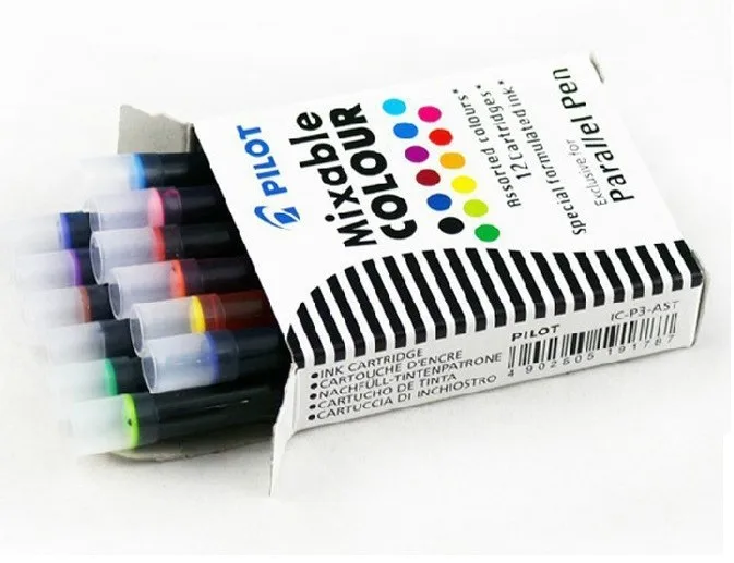 Пилот параллельная ручка художественная авторучка Готическая арабская каллиграфия с 12 цветными чернильными картриджами 1,5 2,4 3,8 6,0 мм - Цвет: 12 colors ink sac