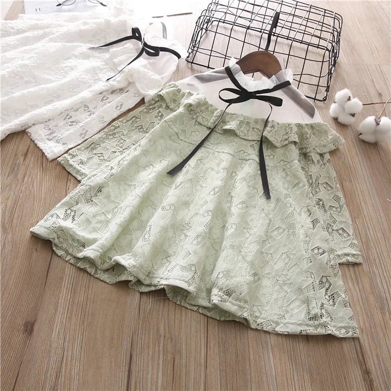 

MERI AMMI Children Girl Clothing Soft Long Sleeves Floral Bowknot Spring Dressing Dress For 3-8 Year Girl,J760