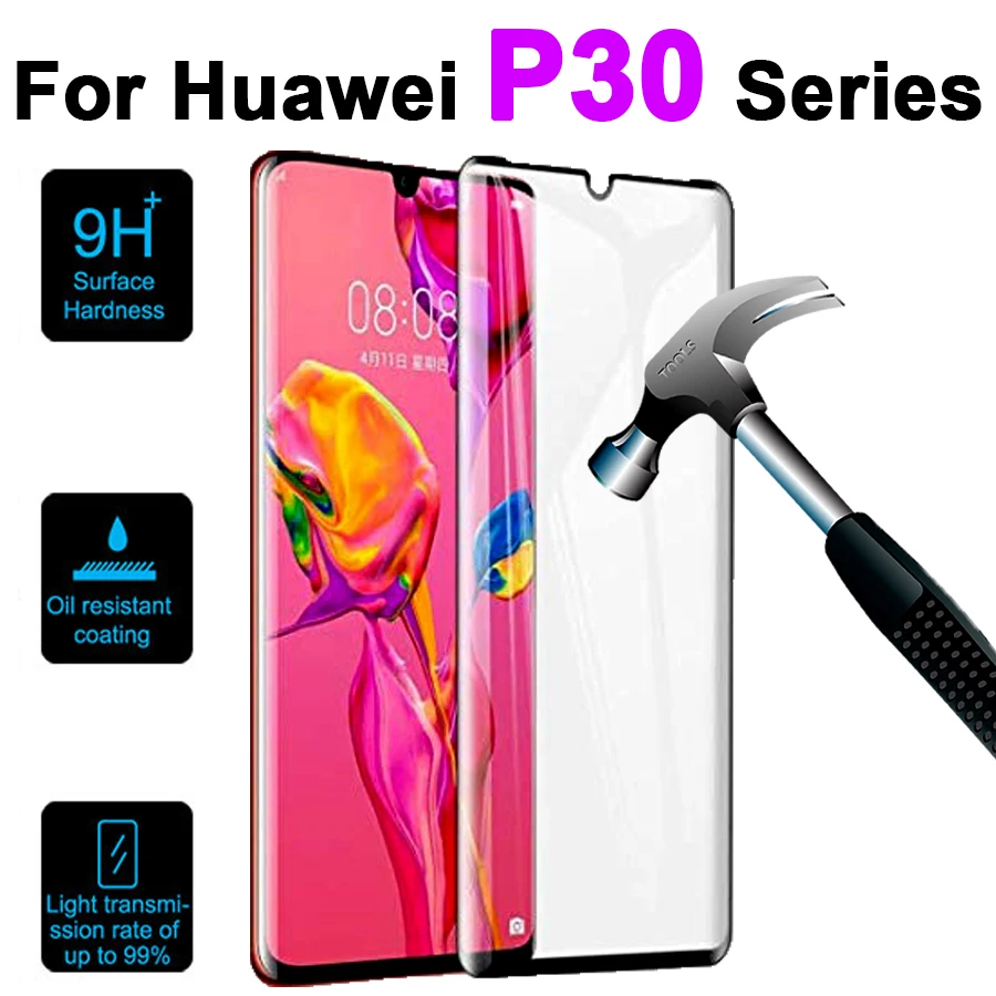 Изогнутые случае на P30 Pro Защита экрана для huawei p30pro lite 3d полное покрытие