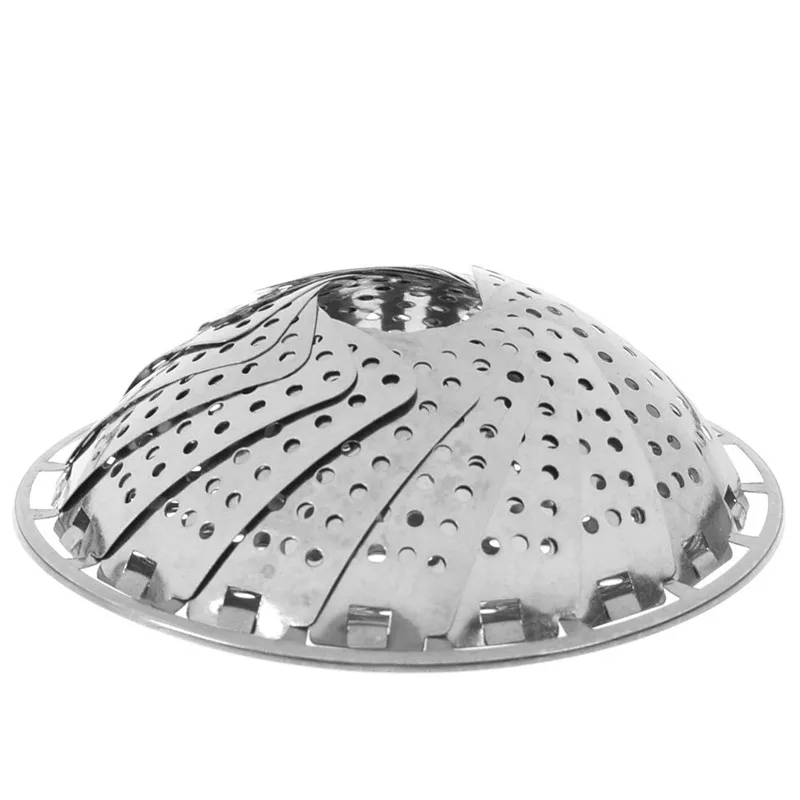 

Stainless Steel Folding Steamer Basket Self Adjust Sides To Fit Most Pans Can Steam Lots Of Food Also Used As Fruit Plate
