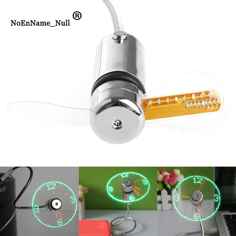 

USB Led Gadget Flexible 40CM USB Powered Cooling LED Flashing Time Display Function Clock Fan