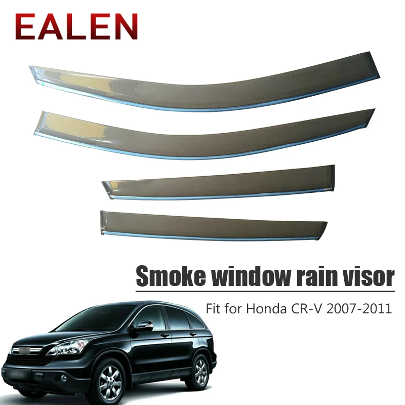 EALEN For Honda CR-V 2007 2008 2009 2010 2011 Vent Sun Deflectors Guard ABS car accessories 4Pcs/1Set Smoke Window Rain Visor 1