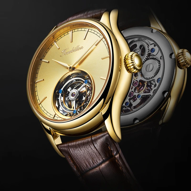 Tourbillon механические часы мужские Лидирующий бренд часы сапфировые зеркальные оригинальные ручные обмотки полые Движение Мужские t классические часы Saat