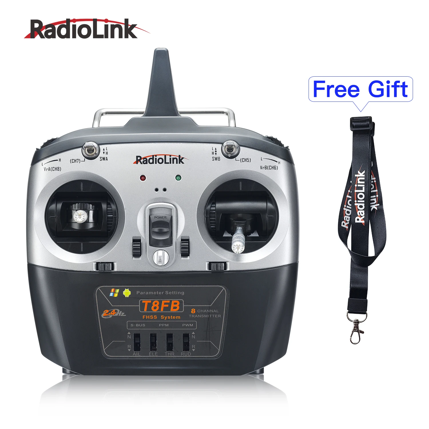 

Radiolink T8FB 8CH RC Transmitter and Receiver R8EF 2.4GHz Radio Controller SBUS/PPM/PWM for Drone/Fixed Wing and More (Mode 2)