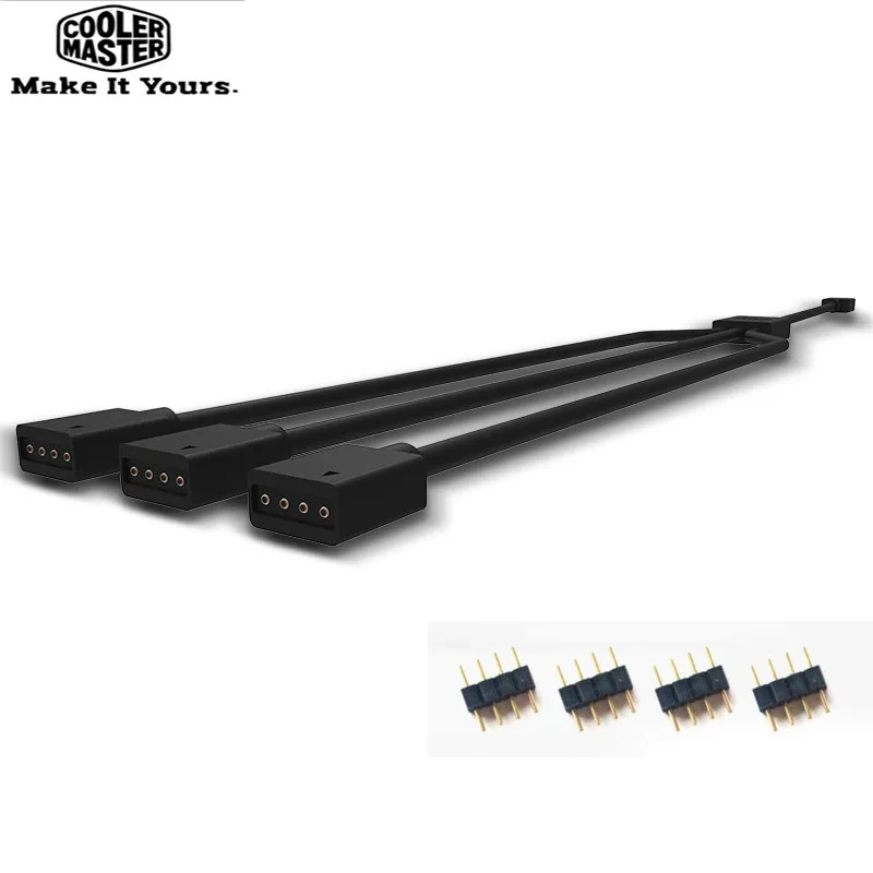 

Cooler Master 1 in 3 4pin/5pin 12V RGB fan adapter cable Computer Case fan Connector Cable Compatible Light bar connection
