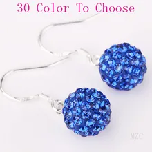 Fasion Бесплатный подарок 10 мм DHL EMS Хрустальная Серебряная пластина висячие серьги украшение-гвоздик. Шамбалла