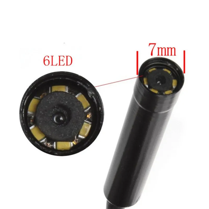 Antscope 7 мм USB эндоскоп Камера Водонепроницаемый мини бороскоп 2/5/15 м для осмотра на змеевидной трубке Камера ПК инспекционная эндоскопическая 27