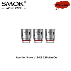 9 шт./лот SMOK TFV12 Головка Катушки V12-X4 катушки с сердечником подходит для TFV12 танк распылителя Поддержка Max 200 w электронные сигареты