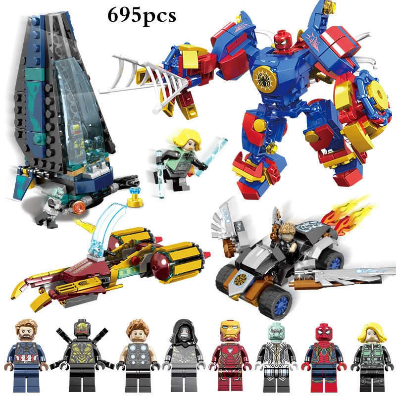 4 In 1 Super Heroes Marvel Avenger Captain America Thor Ironman Spiderman Figures Building Blocks Compatible Legoings Robot Toys 4 In 1 Super Heroes Marvel Avenger Captain America Thor Ironman Spiderman Figures Building Blocks Compatible Legoings Robot Toys
