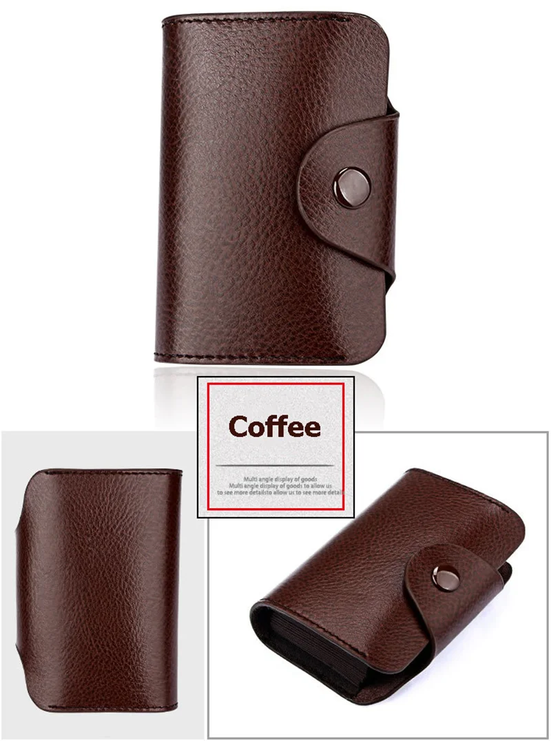Men Women Business Card Holder Genuine Leather Credit Cards Organizer Bank Card Case Money Wallet Cardholder Porte Carte PC0052 (5)