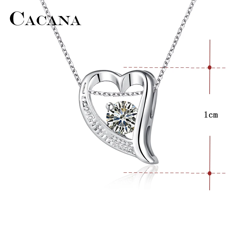 CACANA Pendant Necklaces For Women Trendy Lovely Heart Fashion Design Metal Link Chain Long Necklace Hot Wholesale N83