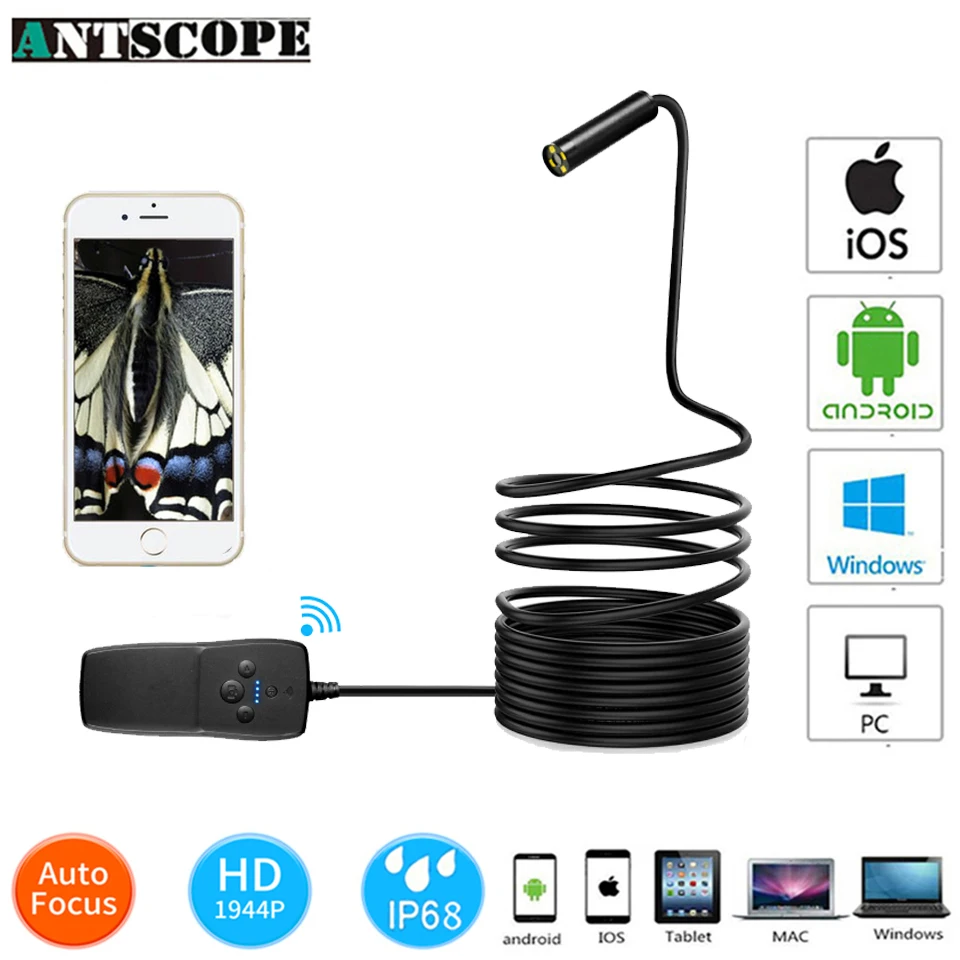 

Antscope14.2mm Lens 3.5M 5M 10M 1944P Auto focus Endoscope Camera Flexible Snake USB Pipe Inspection PC Phone Borescope Camera24