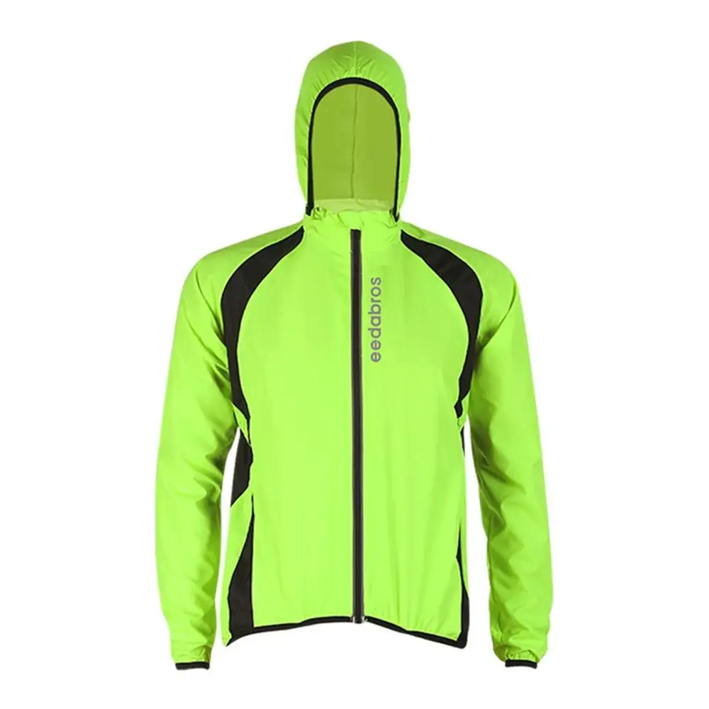Осень Водонепроницаемый Велоспорт костюм Велоспорт ветровка сплошной цвет Повседневная куртка ветровое стекло - Цвет: fluorescent green