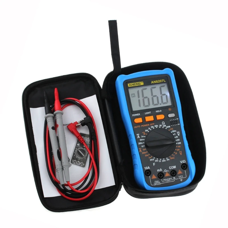 ANENG AN8207L blue multimeter cloth bag Digital Multimeter 2000Counts