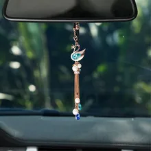 Новые благоприятные автомобильные аксессуары, зеркало заднего вида безопасности, свободный лебедь, китайский рубин, сапфировый кулон аксессуары в автомобиль