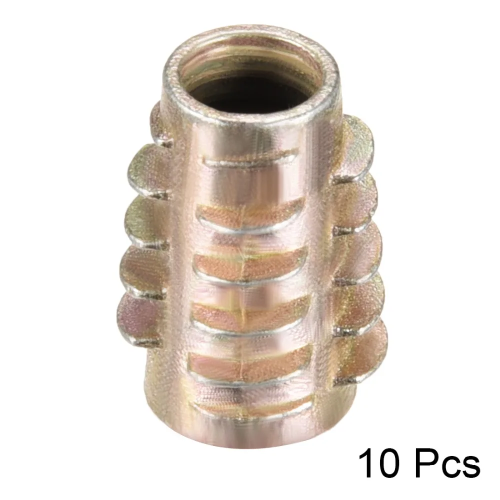 

Uxcell 10pcs M8x20 M8x25 M10x20 M10x24 Threaded Insert Nuts Hex-Flush Zinc Alloy Furniture Nuts Hex Drive Inserts for Soft Wood