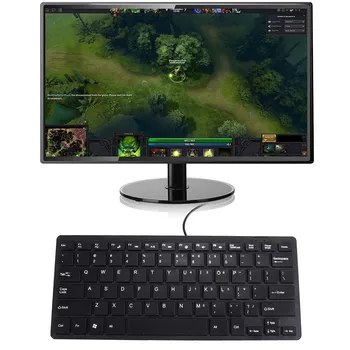 

Ultra Thin Quiet Small Wired Keyboard Mini Multimedia USB Keyboards for Laptop PC Computer UY8