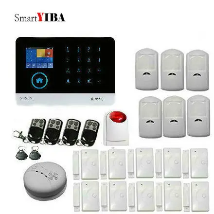 

SmartYIBA RFID Wifi GSM GPRS SMS Alarm System For Home Garden Garage Security Protection With PIR Motion Sensor Door Alarm Kits