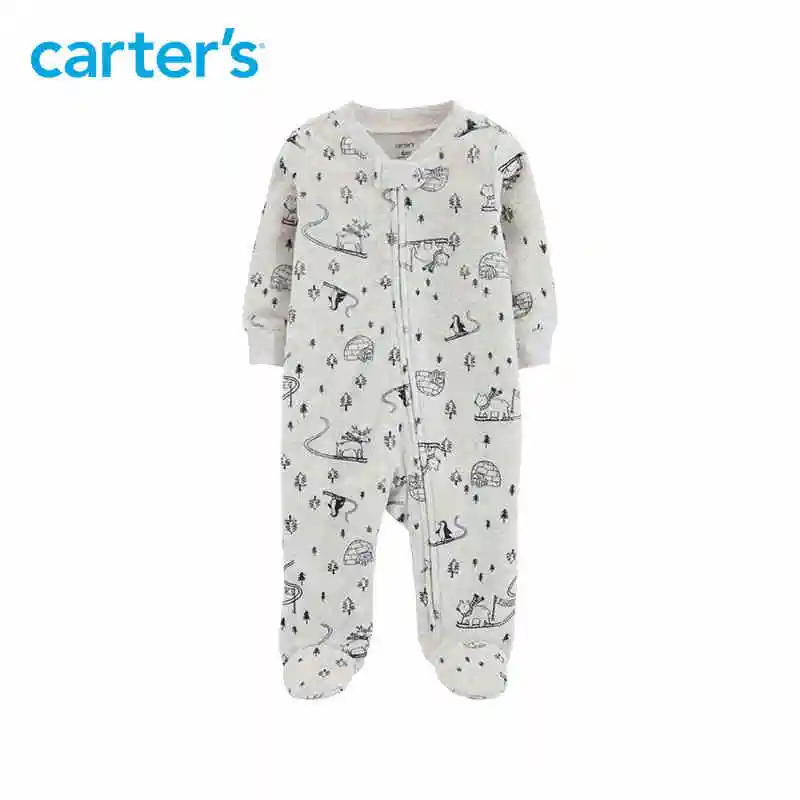 

Carter's Footies autumn fashion long sleeve cartoon soft cotton baby girl zip-up baby clothes 115G641