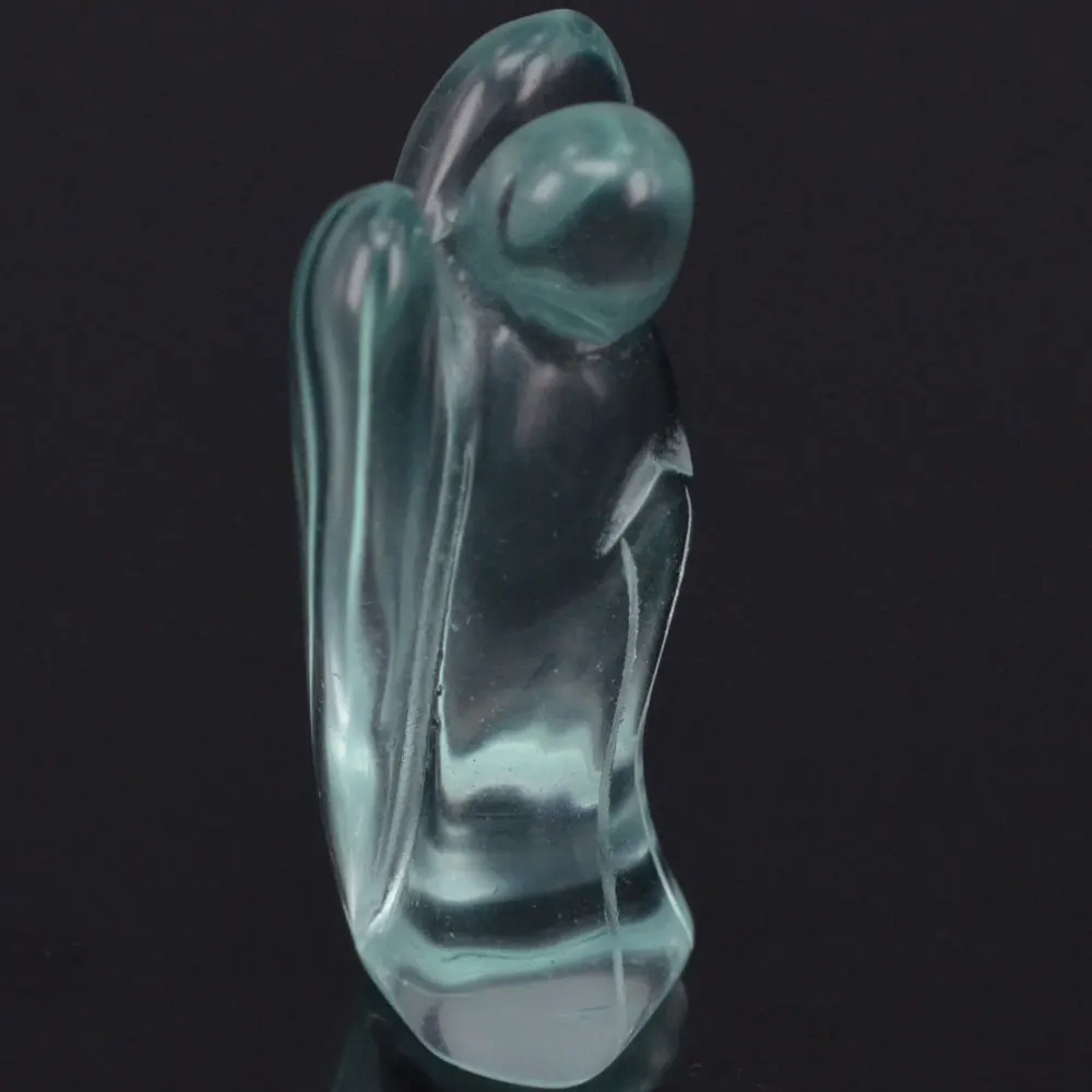2 Inch Nice Ocean Blue Obsidian Gemstone Carving Angel Lucky Crafts Stone Figurine Chakra Healing Reiki Stone