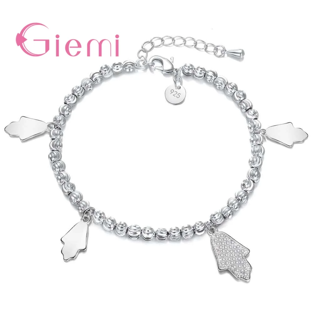 

Giemi 2019 Fashion Geometric Patterns 925 Sterling Silver Adjustable Accessories Bracelet Women Girls Party Jewelry Accessories