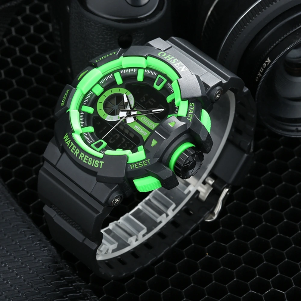 

Top Brand OHSEN Watch Mans Fashion Style Waterproof Sport Army Watch Mens Analog Quartz Digital Watch Hombre Reloj Drop shipping