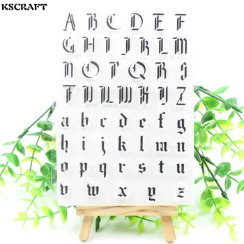 

KSCRAFT Gothic Letters Transparent Clear Silicone Stamp/Seal for DIY scrapbooking/photo album Decorative clear stamp sheets 143