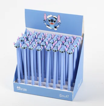 

4Pcs/set Kawaii 0.5mm creative black ink gel pen promotion gift unisex pen lovely cute cartoon stitch