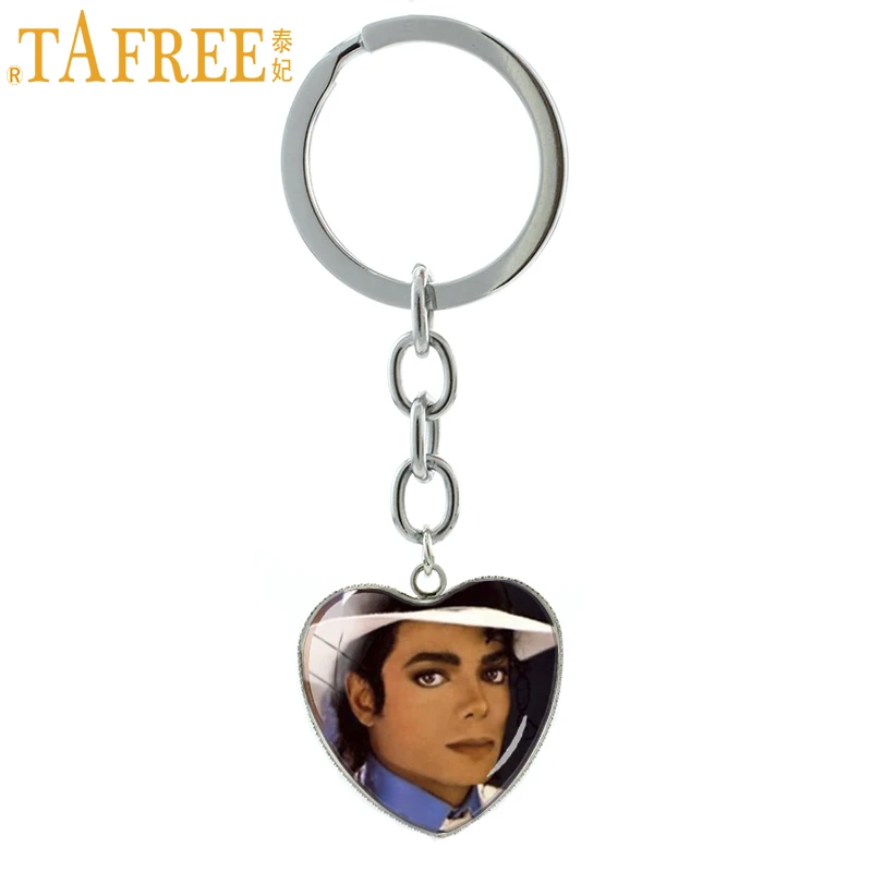 

TAFREE Classic Moonwalk keychain Super Brand Star rock singer key chain ring holder Vintage Fans Jewelry HP321
