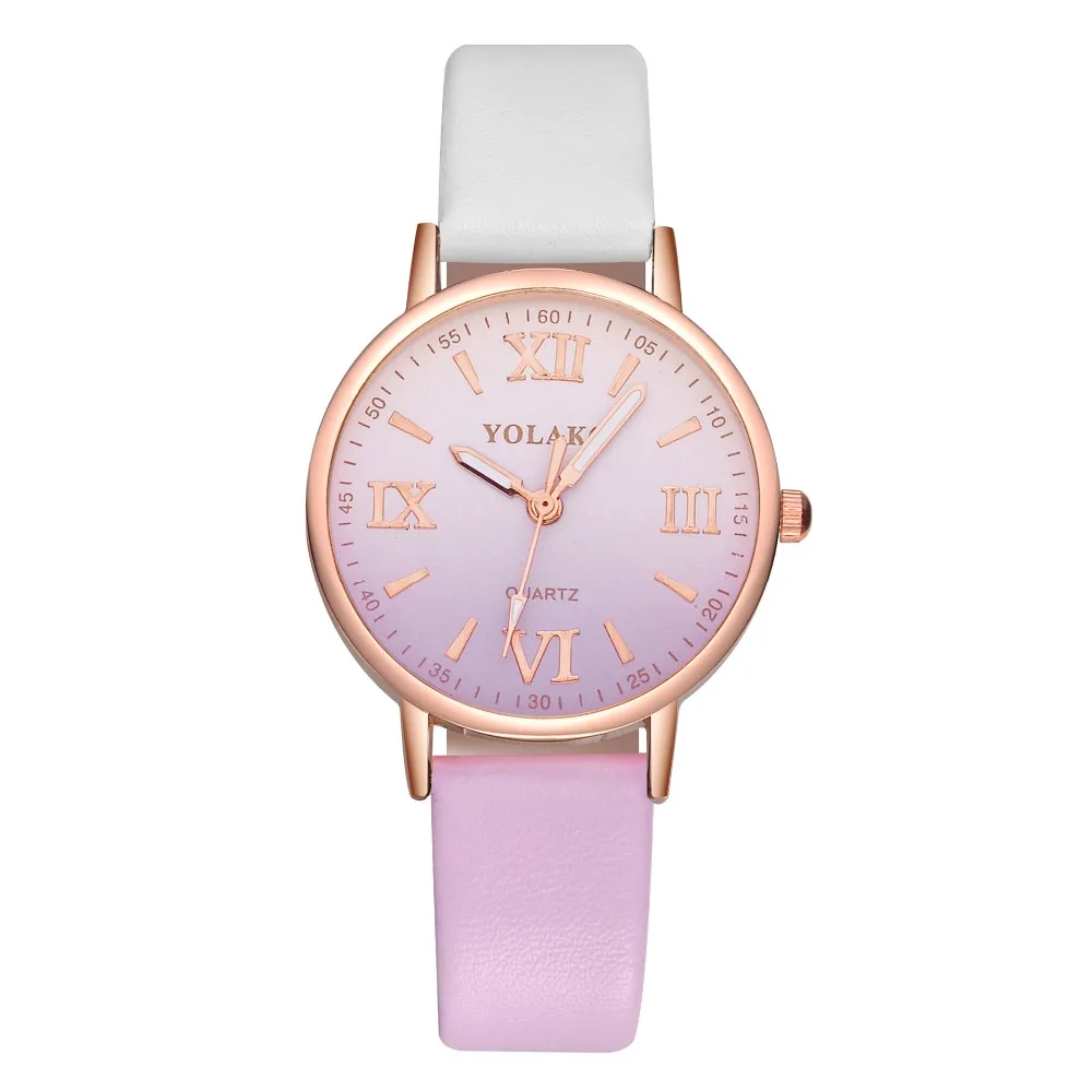 

Famous brand new YOLAKO fashion two-color mirror quartz girl watch rose gold frame ladies watch gift clock time reloj mujer