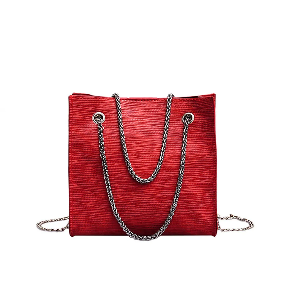Женская модная дикая однотонная сумка на цепочке, Женские Простые универсальные сумки на плечо# YL