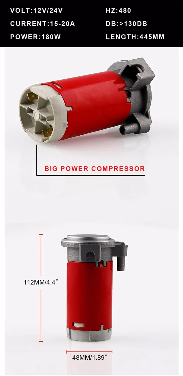 150 дБ супер громкий 12 В/24 В один труба Воздушный Рог компрессор автомобиль грузовик лодка мотоцикл AH015