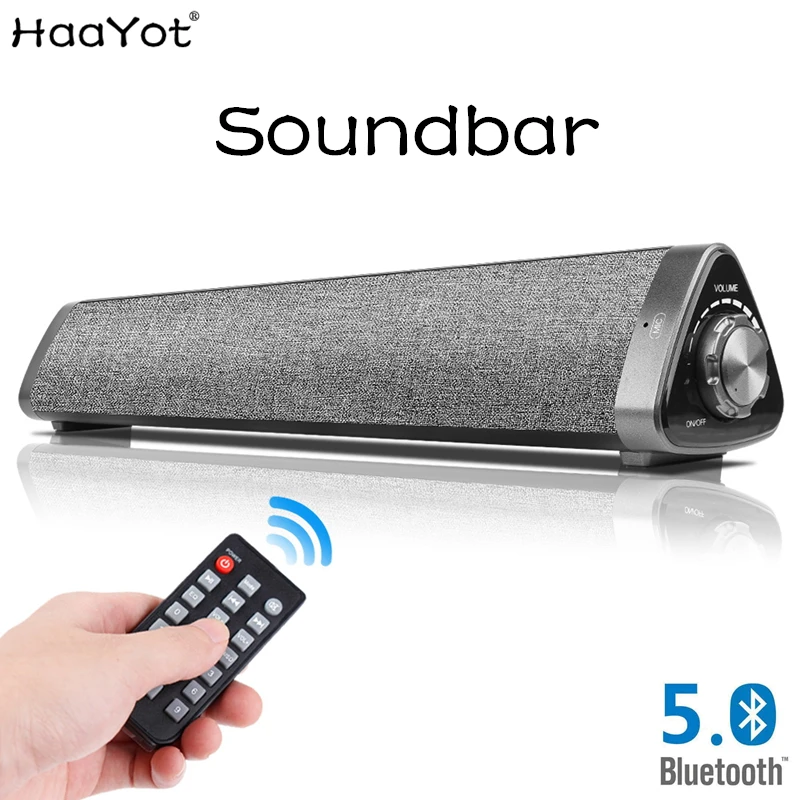 

HAAYOT TV Sound Bar Wireless Mini Bluetooth 5.0 Speaker Home Surround SoundBar for PC Theater Laptop Computer Speakers