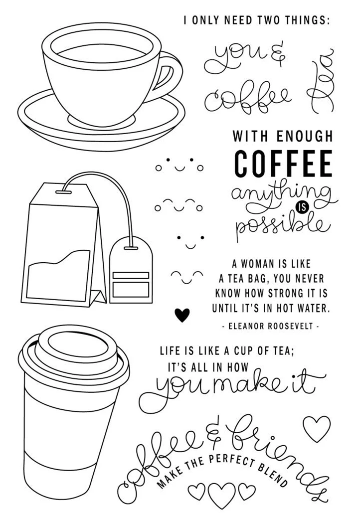 

VYUTXA Coffee Clear Stamps Scrapbook Paper Craft Clear stamp scrapbooking