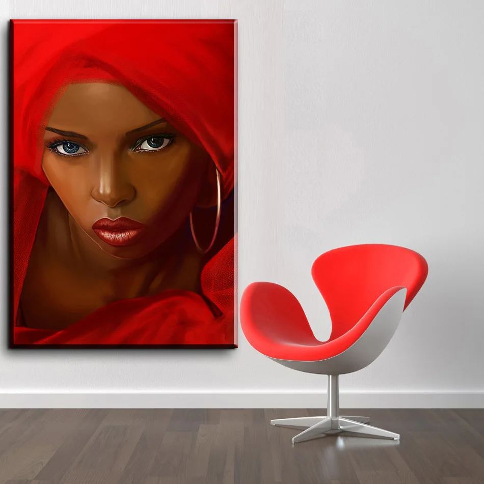 xh2270 Canvas Painting Canvas Art Pictures Home Decor Abstract African Women In Red Figure Painting For Living Room Unframed