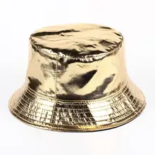 Voron, Новая мода PU хип-хоп шапки Панамы для женщин для Для мужчин и Для женщин шляпа кожа качается Панама бапд hat