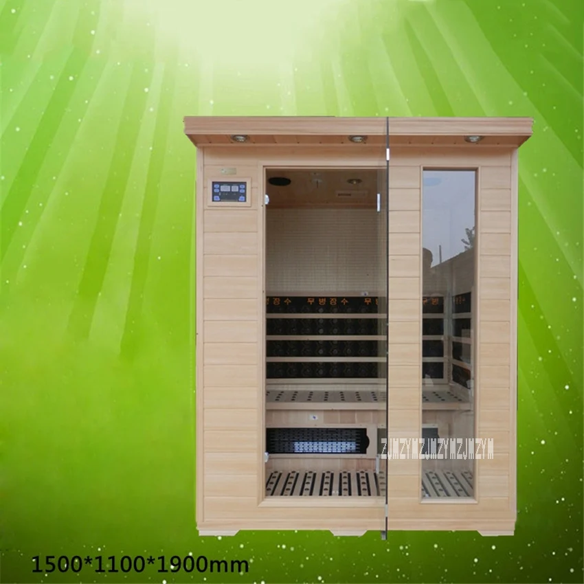 Household 3-person Solid Wood Steaming Room Home Far Infrared Dry Sauna Room High-quality Dry Steam Sauna Room 110V/220V 2200W