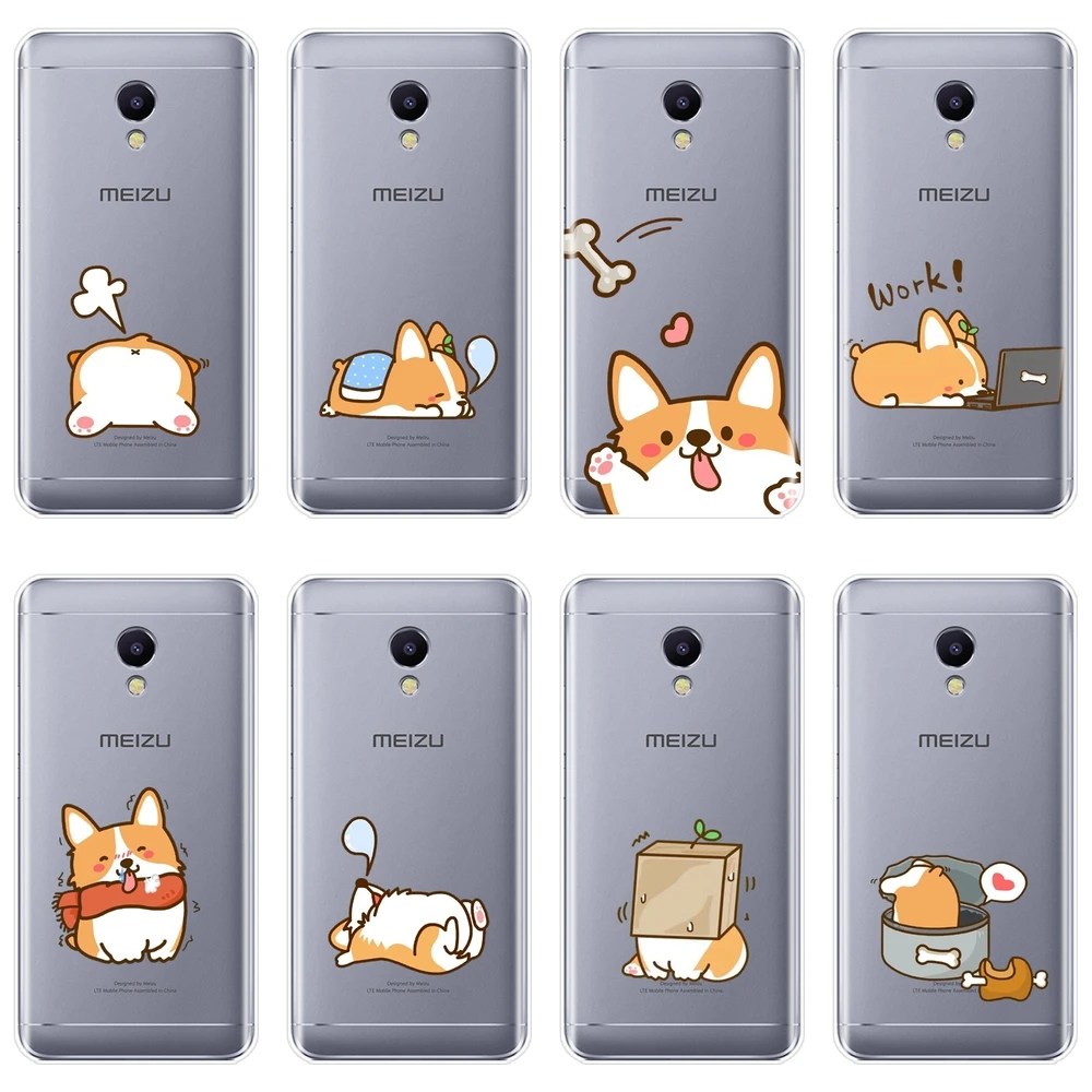 Силиконовый чехол для телефона с милой собачкой из ТПУ Meizu M6 M6S M6T M5 M5C M5S M3 M3S M2
