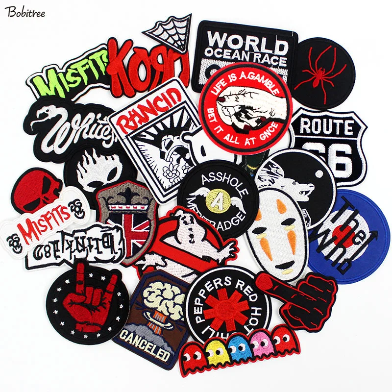 

Metal Band Rock Music Ironing Patches Embroidered Badge Punk Hippie Clothes Stickers for clothes Jacket Jeans Applique