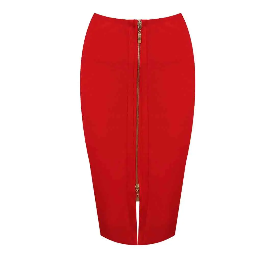 

KLEEZY new arrival 2018 pencil skirt New Bandage Skirt Women Knee-Length zipper black Skirts H2383