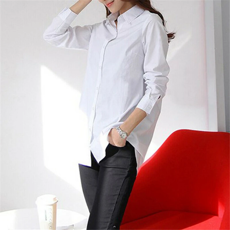 

New Classic Fashion Women Long Sleeve White Shirts Slim Elegant Office Lady Blouse And Top Ladies Business Casual Shirts