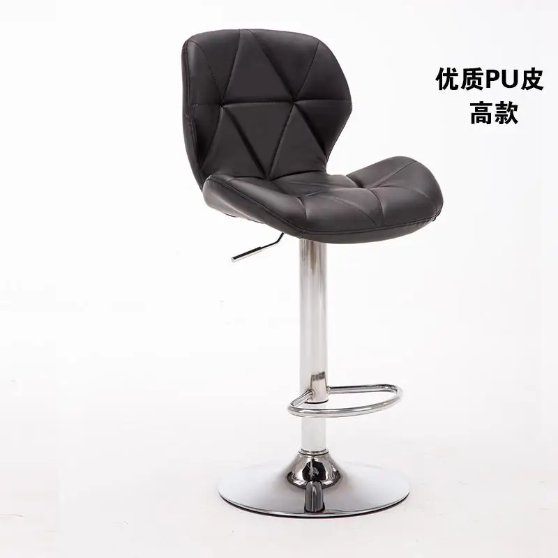 Dining Stool Single Stainless Steel Round Stool Leather Bar Chair Rotating Lift Backrest Home Fashion Creative Beauty Swivel - Цвет: style 2