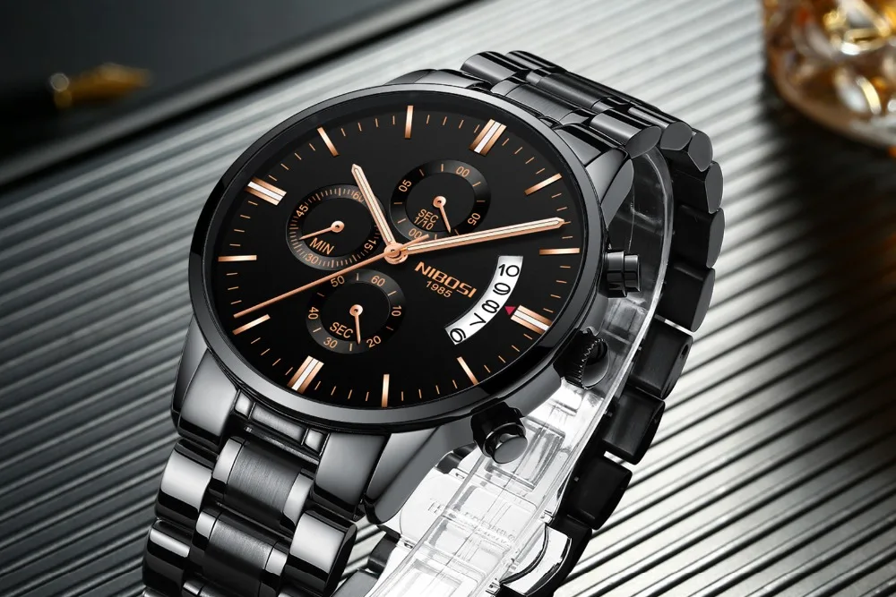 NIBOSI Relogio мужские спортивные часы для мужчин золото и черный для мужчин s часы лучший бренд класса люкс спортивные часы 2019 Reloj Hombre