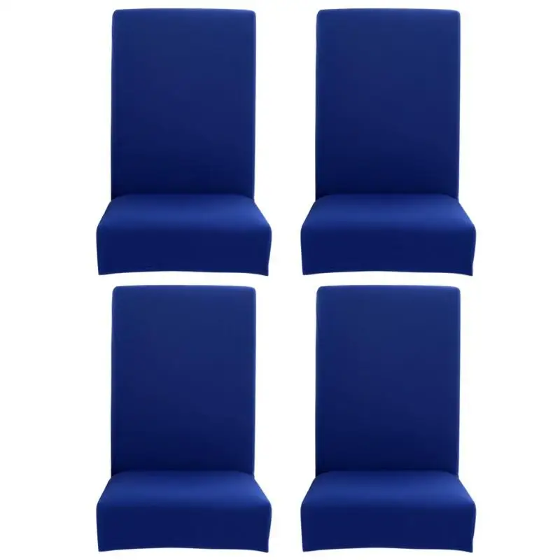 4/6pcs Polyester Fiber Chair Cover Slipcovers Stretch Removable Dining Seat Chair Covers Hotel Banquet Seat Covers Solid Color