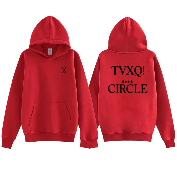 

Kpop tvxq concert with circle same printing pullover hoodies unisex fashion autumn winter fleece/thin loose sweatshirt