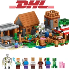 2017 New 1106Pcs LELE Minecraftes My World Figures Village Model Building Kits Blocks Bricks Compatible Toys For Children Gift