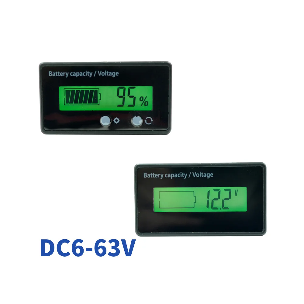 

LCD DC6-63V testing the voltage of batteries and quantity coulometer many 3.2V 3.7V lithium 12V lead-acid battery 24V 36V 48V