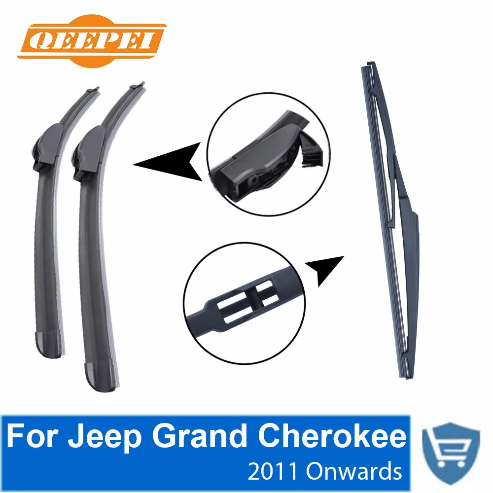 

QEEPEI Front and Rear Wiper Blade no Arm For Jeep Grand Cherokee 2011 Onwards High quality Natural Rubber windscreen 22''+21''